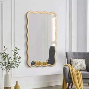 Solid Natural Wavy Rectangle Mirror