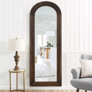 Arched Charcoal Baked Rectangle Mirror