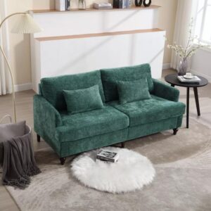 Green Vintage Chenille Upholstered Loveseat