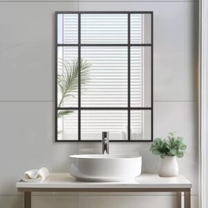 Black Iron Frame Hanging Wall Mirror