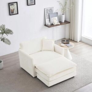 Cozy Modern Reading Chair Ottoman