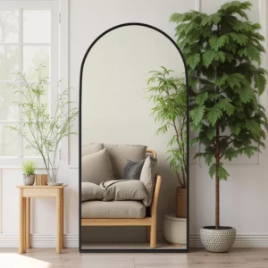 Thin Edged Right Angled Arched Mirror