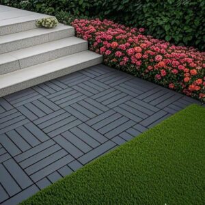 44-Pieces Square Waterproof Interlocking Deck Tiles