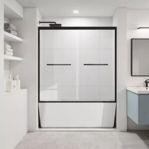 Aluminum Framed Matte Black Shower Enclosure