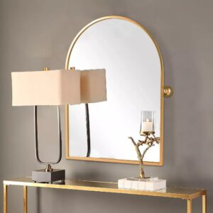Gold Arched Bathroom Vanity Mirror