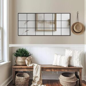 Black Wrought Iron Rectangular Mirror