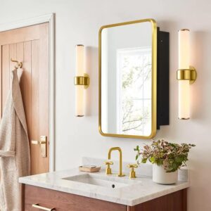 Gold Bathroom Medicine Cabinet With Mirror