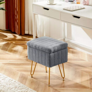 Soft Fur Padded Vanity Stool Chair