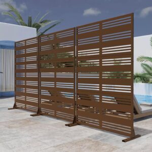 Narrow Louver Brown Steel Partition