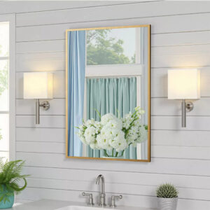 Sophisticated Gold Aluminum Rectangular Mirror