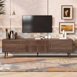 Walnut 2-Drawer Media Console Table