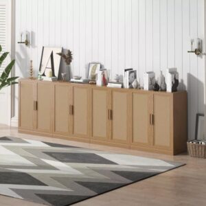 Wood Grain Storage Organizer Cabinet