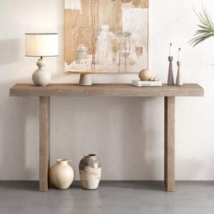 Uniquely Designed Oak Console Table