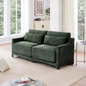 Green Fabric Chenille Sofa