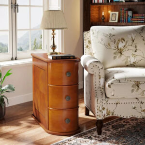 Wood Narrow Side Table Nightstand