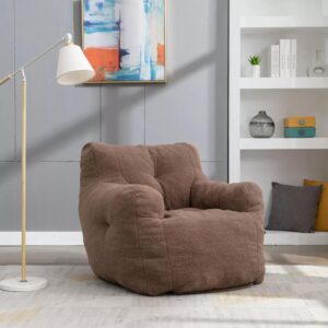 Brown Soft Tufted Bean Bag Chair