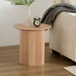 Round Fluted Mid-Century Side Table