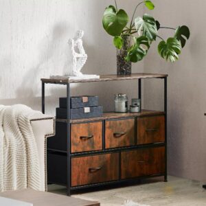 Fabric Storage Tower With Wooden Top