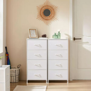 Metal Framed Stylish Wooden 8-Drawer Chest